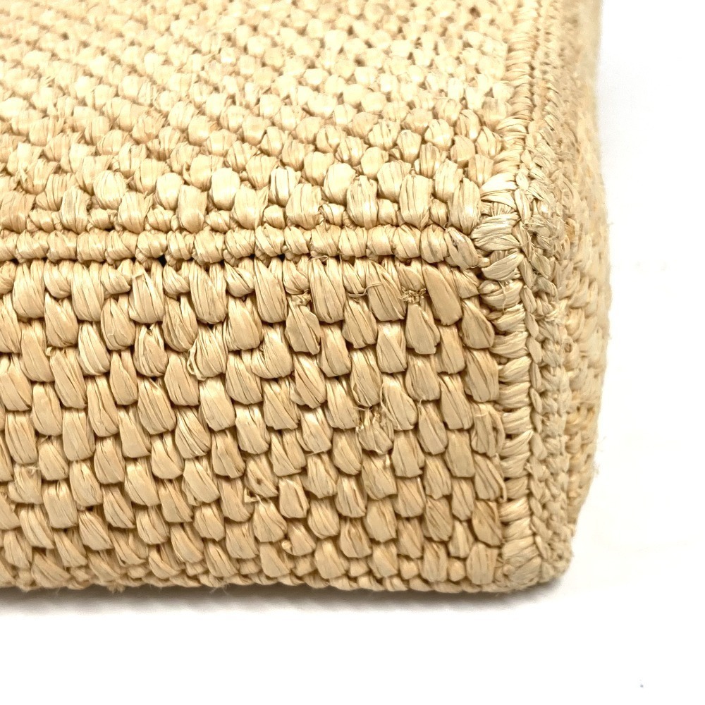 LOEWE Logo Standard Vertical Bag Shoulder Tote Raffia Beige Brown - Picture 6 of 15